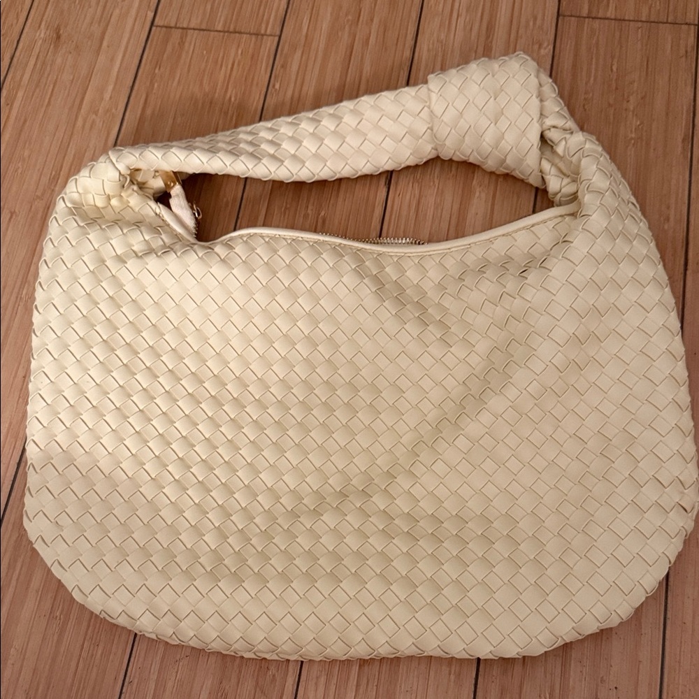 Anthropologie yellow Woven Hobo Bag